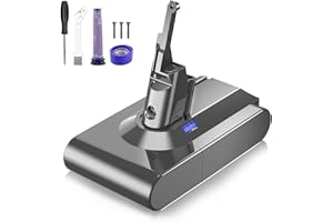 V8 Akku für Dyson, Powtree Ersatzakku für Dyson SV10 Kompatibel mit V8 Absolute Animal Fluffy Motörhead Exclusive Total Clean 215681 Staubsauger (2 Filter + 1 Schraubendreher + 3 Schrauben + 1 Bürste)