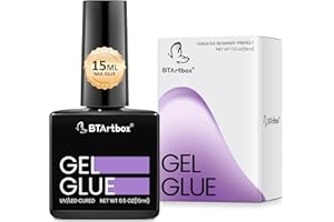 ‎BTARTBOX BTArtbox Gel Nail Glue 15ML UV Nagelkleber für Nagelspitzen Tips Kunstnägel Extra Stark, 4 in 1 Gel Nagelkleber für Tips UV Kleber Nägel für Natürliche Nägel