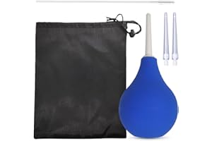 SKHAOVS Bulb Douche wygodny silikonowy zestaw do lewatywy dla mężczyzn i kobiet, zestaw wielokrotnego użytku z 2 silikonowymi wąskimi dyszami wielokrotnego użytku i 1 x szczotką do