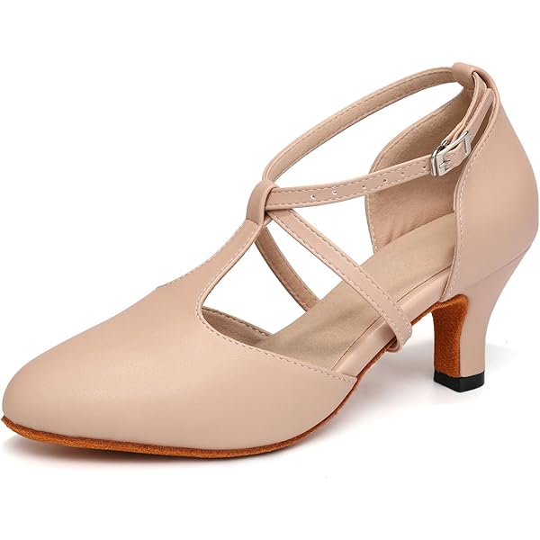 MINITOO Women's Latin Salsa Suede Ballroom Dance Shoes Evening Party