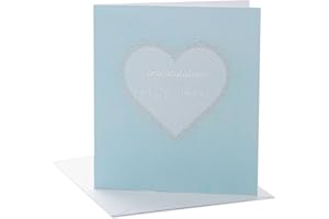 UK GREETINGS Kartka zaręczynowa - kartka z gratulacjami - srebrna folia wzór serca