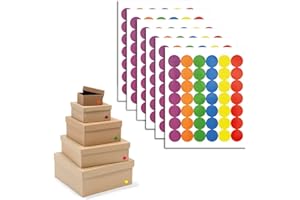 WORLD TRADE Etichette Adesive Colorate - Bollini Adesivi Colorati Vari Diametri Tondi - Rotondi 10 / 15 / 19 mm Cuori Lettere Numeri - Archivio Ufficio Scuola Casa (BOLLINO 15 MM)