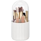 JessLab Trucco Pennello Titolare Organizzatore con Coperchio, 360 Gradi Rotabile Trucco Pennello Organizzatore Spinning Cosme
