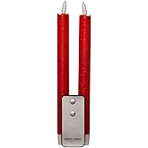 Novaliv LED Stabkerzen Mit Timer - 2er Set Echtwachs Optik