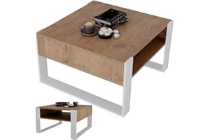 ‎CRAFTPAK CraftPAK Couchtisch mit Stauraum | moderner Wohnzimmertisch aus Holzwerkstoff | massiv und stabil | Kaffeetisch quadratisch 68cm | Wohnzimmer Tisch | Coffee Table | Couchtisch weiß