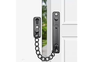 KAFENDA Serrure à chaîne de porte de sécurité Loquet de verrouillage de porte robuste avec boutons-pression à ressort Serrures à chaîne en acier inoxydable pour porte intérieure