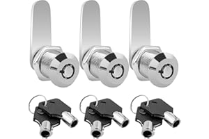 Amfrpar 3 Piezas Cerradura Buzon Universal 16 mm Cerradura para Buzón de Seguridad Cerraduras para Armarios con 2 Llaves Cerradura Taquilla Cerradura de Levas para Puerta, Gabinete, Archivo