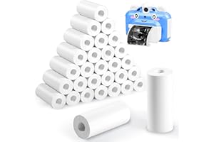 Omtofo 30 Rolls Rouleau Appareil Photo Enfant, 57mm Papier Appareil Photo Enfant, Blanc Papier Thermique pour Appareils Photo Instantanés Mini Imprimante