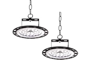 bapro 2PCS 300W 30000LM Lámpara Industrial, 6500K Led Iluminación Comercial UFO LED Lámpara Alta Bahía, Ultra Brillante UFO LED Iluminación Focos Led Lámpara de Techo para Fábricas Almacén Aeropuerto