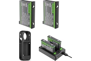 Adicop Insta360 X3 - Juego de Accesorios para batería Insta360 x3 con Cargador+2 baterías (1800 mAh) Cargador de batería Insta360 X3 para cámara Insta 360 X3 (Repuesto para batería Insta360 X3)