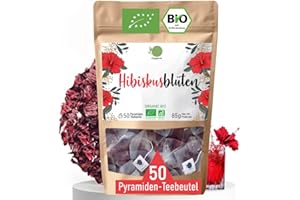 ‎ORIGEENS ORIGEENS HIBISKUSTEE BIO Premiumqualität - 50 Beutel | Bio Hibiskusblüten getrocknet für Tee, Früchtetee, Eistee, Karkade tee | Hibiskus Tee für Drainage Detox-Kur