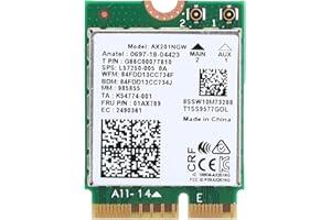 Annadue Tarjeta WiFi AX201NGW, Tarjeta Inalámbrica WiFi 6 para 10 X 64 bits, Tarjeta de Red Inalámbrica Bluetooth 5.2 con Interfaz 6 Gigabit 2400M M.2.CNVio2