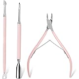 Makartt Tronchesino Unghie con Spingitore Cuticole e Nipper per Cuticole, Tagliaunghie Cuticole in Acciaio Inox, Set di Strum