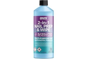 ONYX INGREDIENTS 101 Onyx Nail Prep + Wipe Gel Nail Polish Residue Cleaner Remover, UV LED Manicure Gel Polish Base Wipe, Multi-Purpose for Sanitising Nail Plate & Nail Polish Cleanser (1 Litre (1000ml))