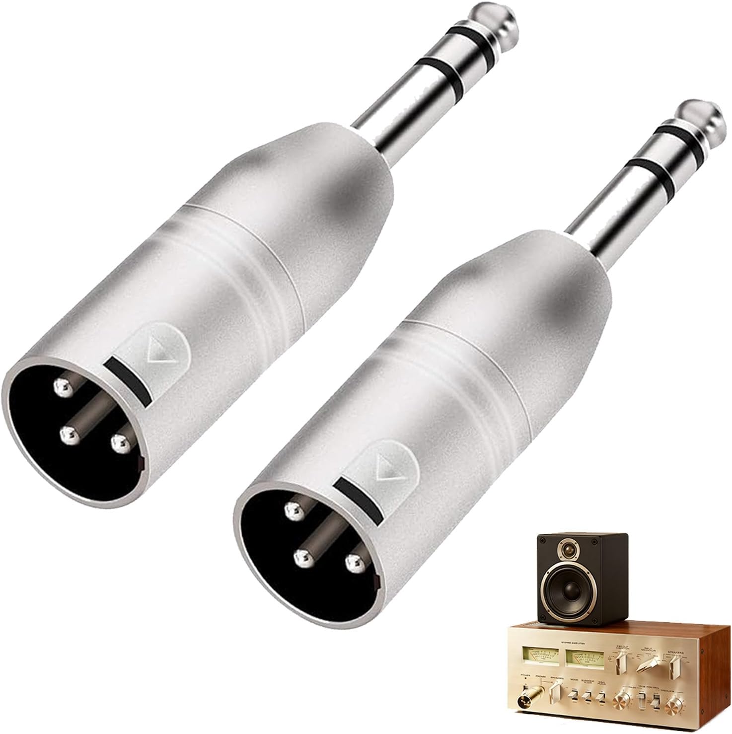 Maoggha 2 Piezas Adaptadores de Audio TRS de 6,35 MM, Adaptadores XLR a Jack de 6,35 mm, Câble Adaptateur Jack, Macho Adaptador, Compatible para Micrófono, Altavoz (Stereo)
