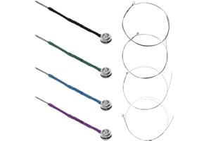 FDCLIXUVOL Violin Strings 4/4 Full Set (G-D-A-E), Universal Steel Strings Medium Tension Solid Steel Core Fiddle String Violins String Instrument Accessories for 4/4 3/4 1/2 1/4 Size Violins