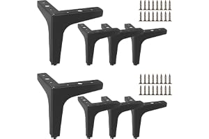 DBREAKS Möbelben, 8 stycken bordsben, 15 cm gör-det-själv metallmöbelben, svart modern triangelformad metallbordsfot, med skr