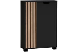 ‎SCHILDMEYER Schildmeyer Highboard Ryker 160035, Schwarzmatt/Akustikpaneel Optik, 59,8 x 19,5 x 85,2 cm
