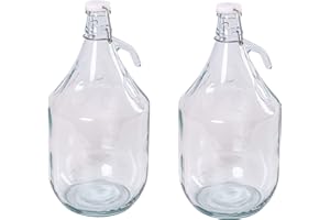 MIKONI 5L Bügelflaschen Gärballon Glasballon Weinballon Bügelverschluss Flasche Weinflasche (2 Stück)