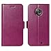 Produktbild Eastcoo Moto X4 PU Leder Tasche Flip Ledertasche Handyhülle kristallklarer TPU View Standfunktion Kartenfach Holder Magnetverschluß Doppelt geschichtet wallet Case Hülle für Motorola Moto X4 (Moto X4, Purple)