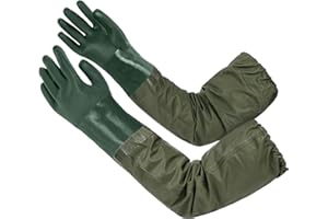 ANOMM Guanti lunghi gomma impermeabili 70cm per acquario, laghetto, giardinaggio, pesca, acquari e industria meccanica, verde