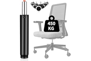 FAOKZE Sprężyna dociskowa,Sprężyna gazowa,Wspornik gazowy do krzesła biurowego,Wymiana tłoka regulowana wysokość 310-455 mm obciążenie maks. 450 kg，z 5 uniwersalnymi kołami