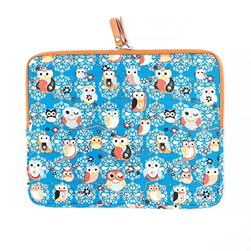 13-13,3 Zoll Apple Macbook Air Schutzhülle – sehr hochwertige & edel verarbeitete Notebooktasche / Laptoptasche aus Canvas-Gewebe mit eingenähten Innenfutter und aufwendigen Designeraufdruck! Die Hülle eignet sich auch für UltraBooks / Notebooks bis 325x260mm ( zirka 13“ bis 13,3“ ) Muster 4 (blau) - 4