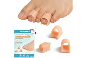 CEYOME Hammer Toe Straightener Corrector for Women & Men - 6pcs(Beige) - Gel Toe Splints - Hammer Toe Straightener - Realign Bent, Curled, Crooked, Claw, Hammer Toes - 3 Different Sizes (S/M/L)