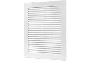 Vent Systems Biała osłona wentylacyjna – płaskie, prostokątne otwory wentylacyjne, zintegrowana ochrona przed owadami, otwory wentylacyjne HVAC do łazienki, biura domowego