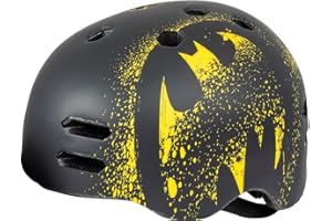 TATAWAY IN VIAGGIO SI CRESCE Kask uliczny dla dzieci superbohater Batman rower 55-58 cm (rozmiar M) ochrona czarno-żółty