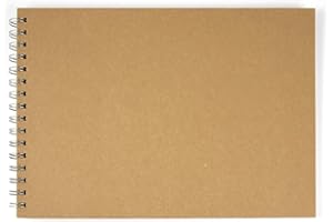 Rayher 8160900 album photos A4 av. reliure à spirale métallique, 21x30cm, marron