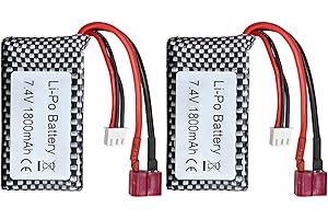 ZYGY 2 sztuk 7.4V 1800mah T-Head High Speed ​​akumulator litowy do WLTOYS A959-B A969-B A979-B K929-B 144001 RC High Speed ​​Off-Road Vehicle Zamienny akumulator
