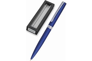 ONLINE stylo à bille Eleganza │ stylo-bille en métal │ stylo à bille rétractable en coffret cadeau │ recharge remplaçable │ encre noire │ étui exclusif, cadeau parfait, couleur bleu