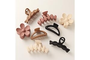 ‎KAVYA Kavya 8 Stück Haarklammer Groß, Matte Haarspangen Damen Dünnes Dickes Haar, Rutschfest Hair Clips French Elegante Haarspange Groß für Mädchen und frauen(Braun set)