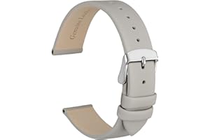 WOCCI Elegantes Correas de Reloj, Correa de Repuesto de Cuero Genuino, Hebilla de Acero Inoxidable, 8mm 10mm 12mm 13mm 14mm 16mm 18mm 20mm 22mm