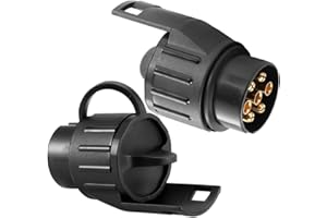 ETUKER Anhänger Adapter 2Stücke 7 poliger auf 13 poliger Schleppadapter Elektrischer Adapter Konverter für Wohnwagen Wohnmobil