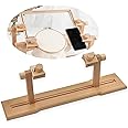 JasCherry Adjustable Rotated Embroidery Hoop Stand, Wood Hoop Seat Embroidery Stand, Adjustable Rotating Cross Stitch Stand, Ring Frame Adjustable Sewing Tools for DIY Craft thread Sewing
