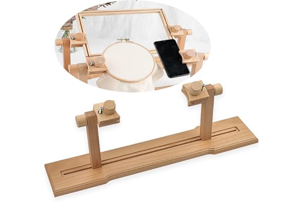 JasCherry Support de Broderie, Support de point de croix, Cerceau Broderie en Bois, Cadre de Broderie en Bois, Point De Croix Cadre, Cerceaux Réglables en Bois pour Travaux Manuels, Couture