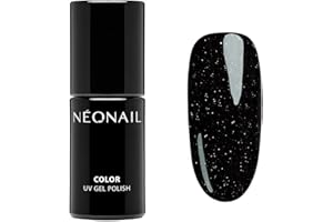 NÉONAIL Smalto Semipermanente Unghie 7,2 ml - Smalto Nero Brillantini Venezian Mask- Smalti Gel Per Unghie UV Led - Nail Polish - NÉONAIL Colori - Smalto Unghie
