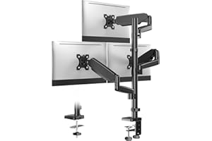 FORGING MOUNT Soporte Monitor Triple 13-32 Pulgadas LED/LCD, Soporte 3 Monitores, Brazo ergonómico de Resorte de Gas articulado, Inclinación y Rotación, VESA 75/100 mm, hasta 8 kg