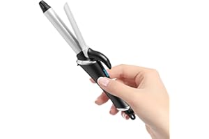OKWRAP Mini Curling Tongs, Mini Curling Iron for Short Hair, 19mm Travel Curling Wand, Curling Wand for Short Hair 5 Temperature Adjustable from 120-200℃, LED Display, Small Hair Curler Dual Voltage