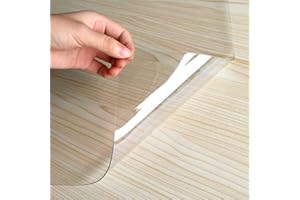 Plas-Tex Bodenschutzmatte Bürostuhlunterlage - Maß nach Wunsch - Bodenmatte Stuhlunterlage Transparent Klar Hartboden (80x120cm)