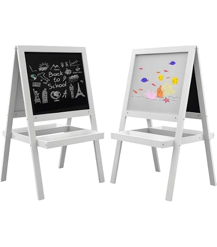 Chevalet Pour Enfants Double Face Réglable Vert - Tableau Magnétique Et Blanc Avec Accessoires