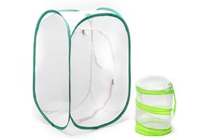 Yizerel Insekts- och fjärilsmiljöbur, terrarium med popup-design, för naturobservation, fjärilar och insektshöjning, etc. 60 cm lång, med en mini-livsmiljöbur (paket med 2)