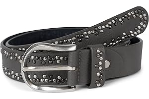 styleBREAKER Cinturón con tachuelas multicolor, Correa de piel sintética unicolor, acortable Unisex 03010071