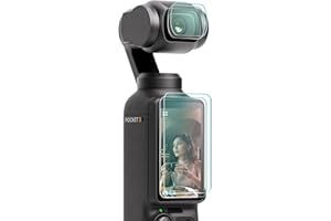 FPVtosky 2×Protection d'objectif 2×protection d'écran LCD pour DJI Osmo Pocket 3, DJI Pocket 3 OP3 Accessoires en verre trempé, dureté 9H, sensible au toucher, protection d'écran complète