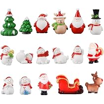 60 Pièces Décorations De Noël En Résine - Père Noël, Sapin, Bonhomme De Neige - Pour Arbre Et Bricolage - 6