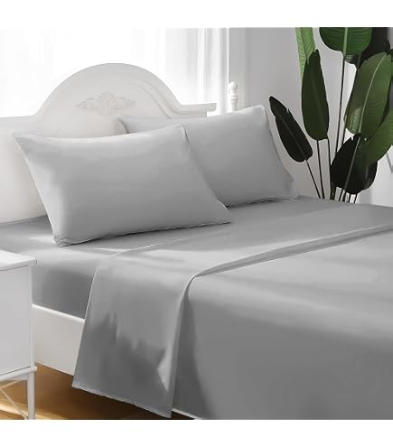 RoyalLinenCollection - Set di 6 lenzuola in 100% cotone egiziano 600 fili, con tasca extra profonda (26 pollici