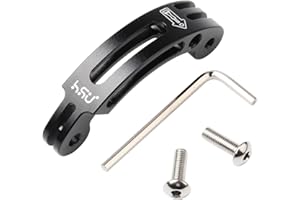 HSU Zakrzywione ramię przedłużające do GoPro, uchwyt na kamerę łukową ze stopu aluminium z otworem na śrubę 1/4 do większości kamer sportowych (7,6 cm)