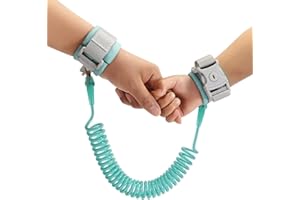 Peosevi 1.5M Anti-Perdu Poignet pour Enfant - Laisse Enfant 360 ° Rotation, Bracelet Anti-Perte Harnais Enfant Confortable pour Bébé, Enfants Garçons Et FillesSouple - Vertc/Rose